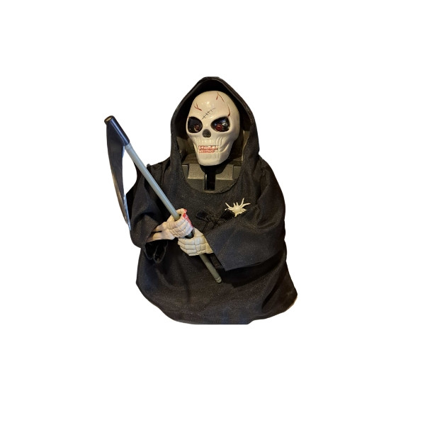 Halloween Decoration Skull Grim Reaper Figure with Box. Has Moves and Sound